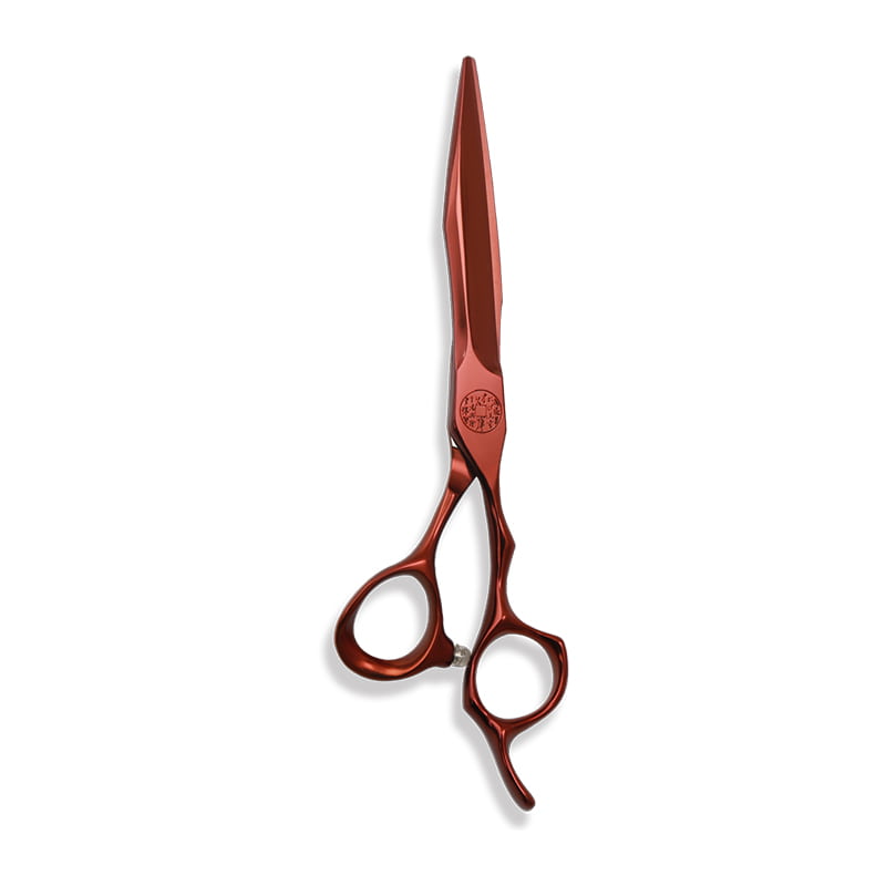 Série de cisailles de coupe de cheveux CNC professionnelles tout rouge à trou aveugle