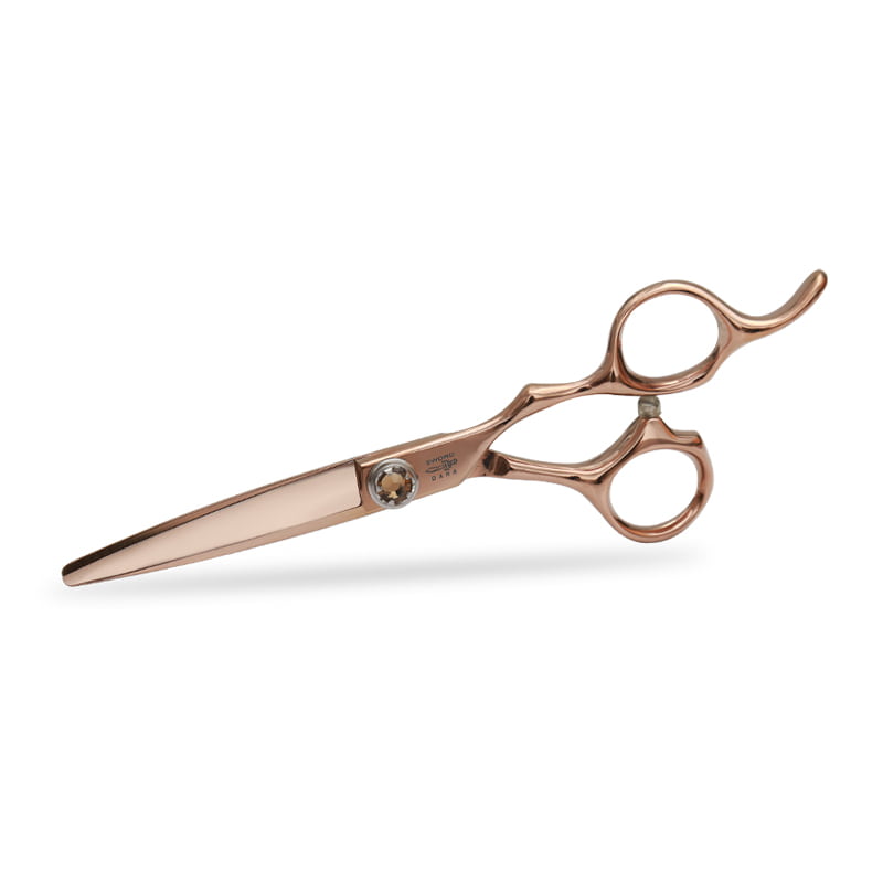 Série de ciseaux de coupe de cheveux professionnels en or rose de 6 pouces