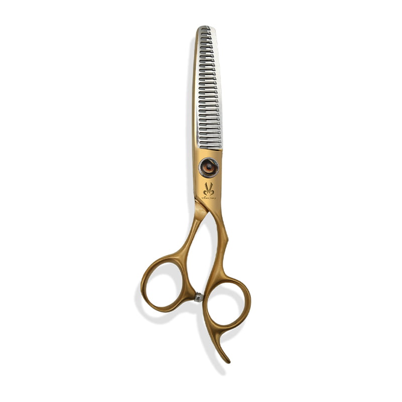 Ensemble de ciseaux de coupe de cheveux pleine grandeur à haute teneur en azote, or mat