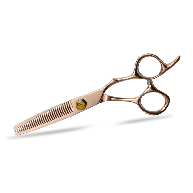 Ciseaux de coupe de cheveux en acier 440C en or rose